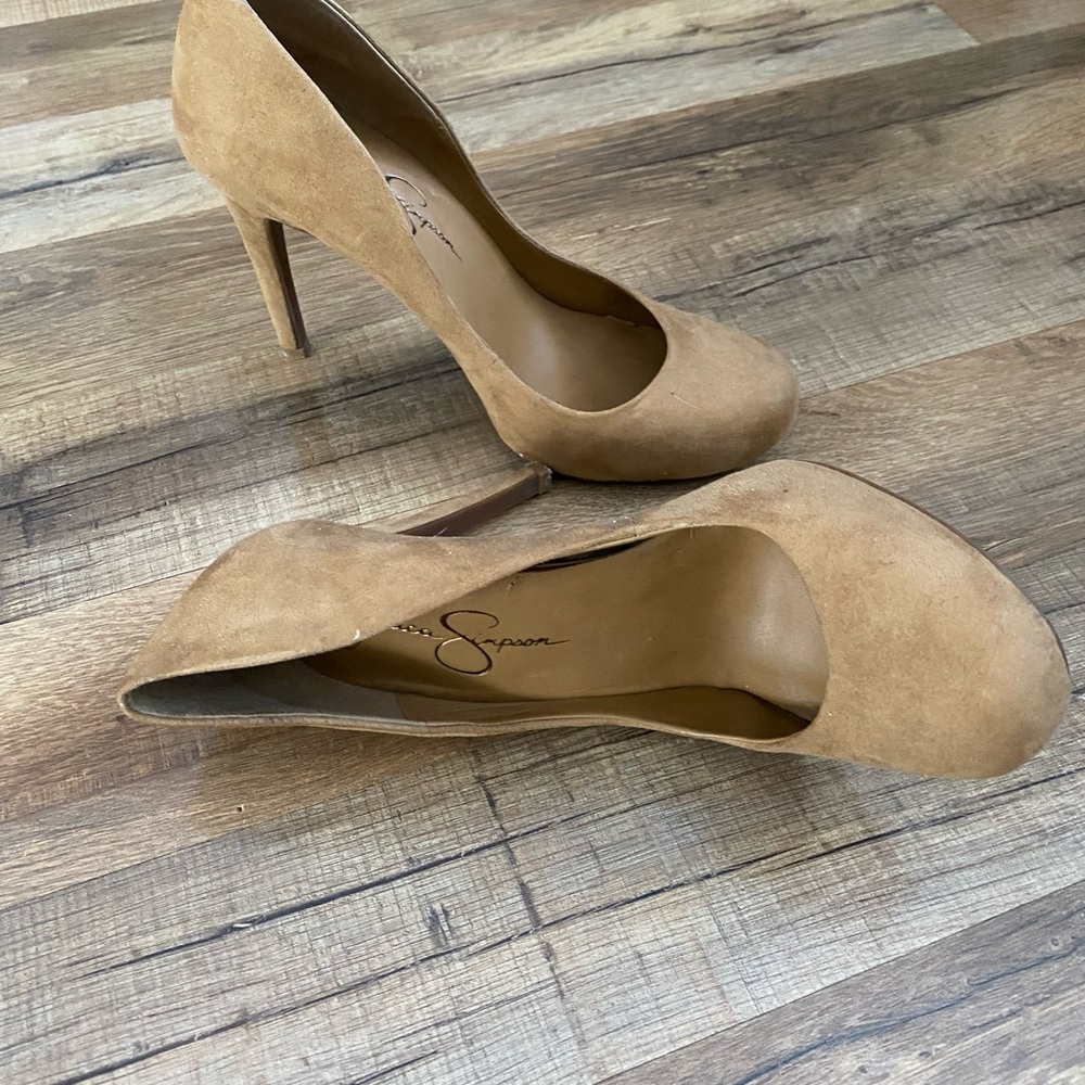 Jessica Simpson Camel Suede Heels